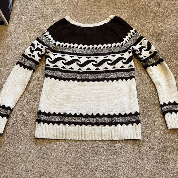 American Eagle Brown and cream intarsia knit oversized sweater, size XS - Picture 3 of 7